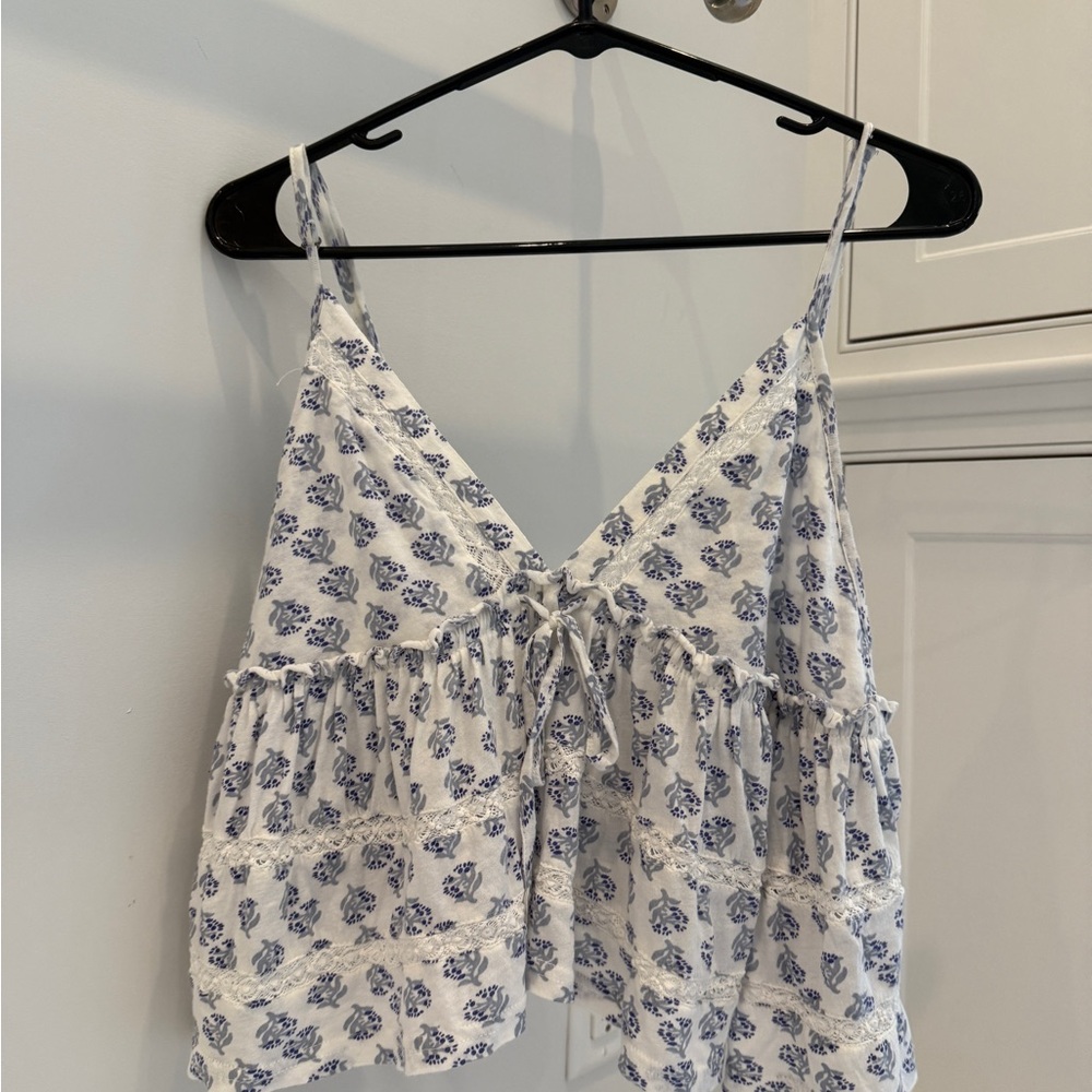 Urban Outfitters Nia Babydoll Cami in Blue and Whit Floral